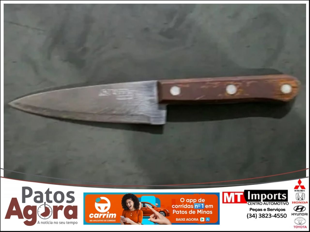 Homem embriagado armado com faca causa tumulto em bar de Patos de Minas