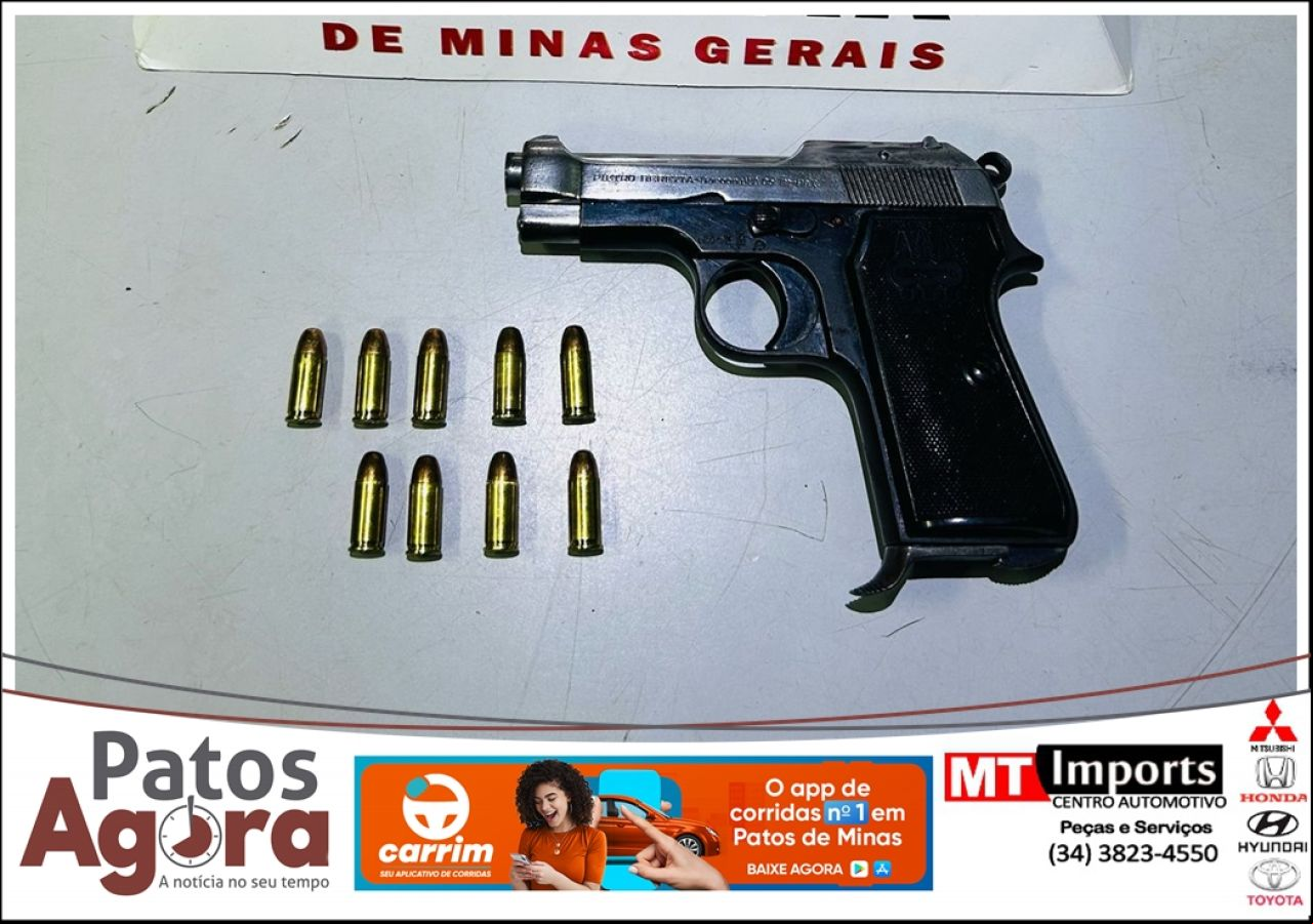 Polícia Militar apreende arma de fogo em Patos de Minas